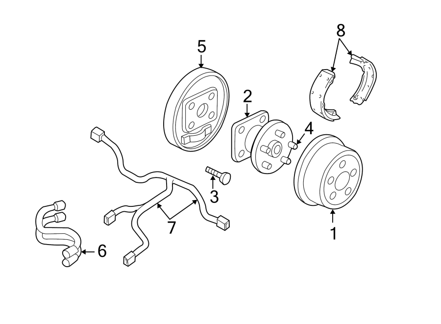 Diagram REAR SUSPENSION. BRAKE COMPONENTS. for your 2002 GMC Sierra 2500 HD 8.1L Vortec V8 M/T 4WD SL Standard Cab Pickup Fleetside 