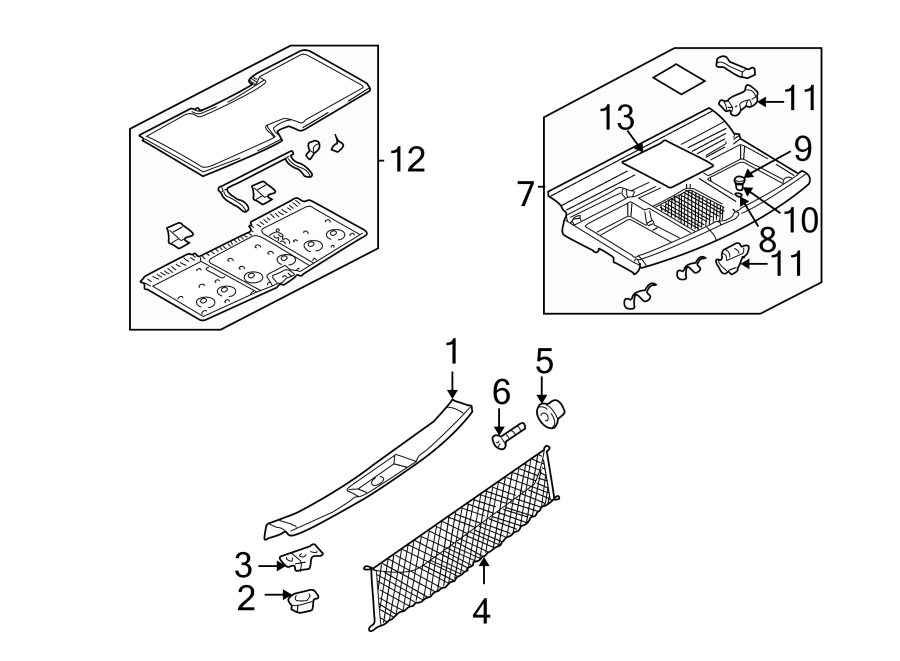 Diagram REAR BODY & FLOOR. INTERIOR TRIM. for your 2013 Chevrolet Camaro ZL1 Coupe 6.2L V8 M/T 