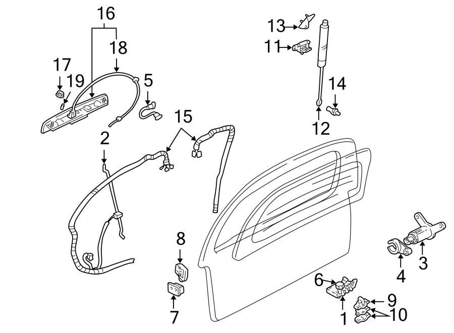 Diagram LIFT GATE. LOCK & HARDWARE. for your 2020 Chevrolet Suburban    