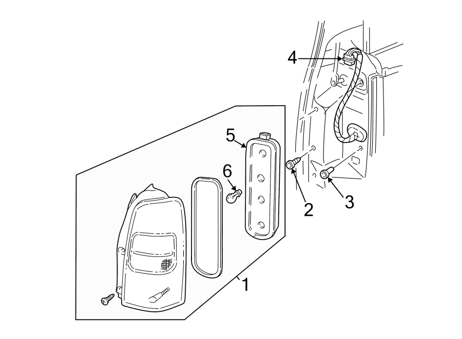 Diagram REAR LAMPS. TAIL LAMPS. for your 1995 Chevrolet S10  LS Standard Cab Pickup Fleetside 2.2L Vortec M/T RWD 