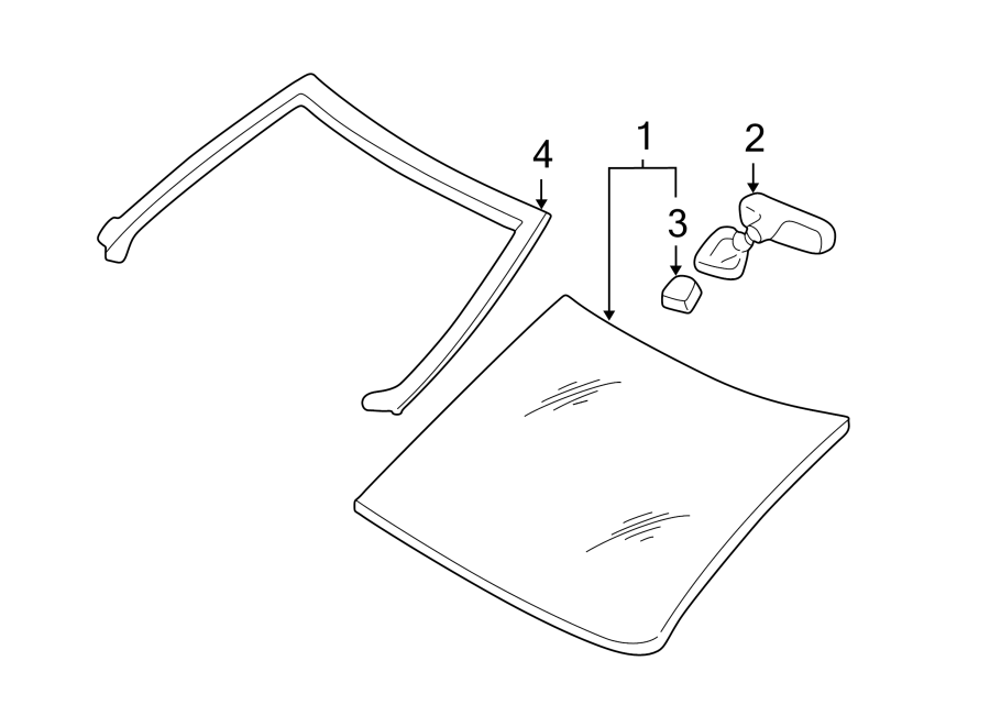 1WINDSHIELD. GLASS. REVEAL MOLDINGS.https://images.simplepart.com/images/parts/motor/fullsize/GL97530.png