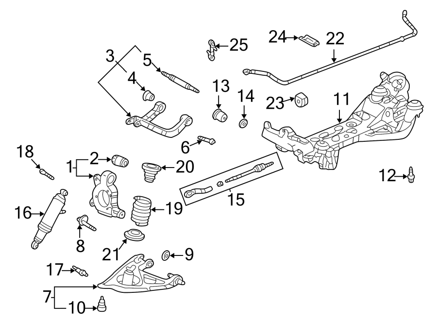 Diagram REAR SUSPENSION. SUSPENSION COMPONENTS. for your 2014 GMC Sierra 2500 HD 6.0L Vortec V8 CNG A/T 4WD WT Standard Cab Pickup 