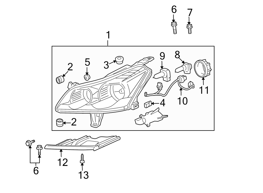 Diagram FRONT LAMPS. HEADLAMP COMPONENTS. for your 2007 GMC Sierra 1500 Classic SLE Extended Cab Pickup 6.0L Vortec V8 A/T 4WD 