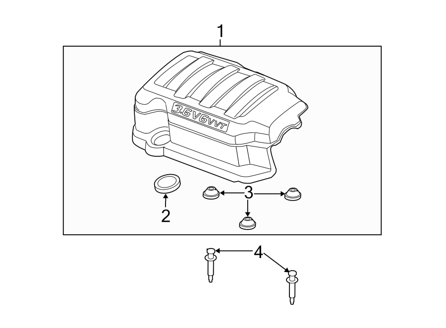 Diagram ENGINE / TRANSAXLE. ENGINE APPEARANCE COVER. for your 2023 Chevrolet Camaro   