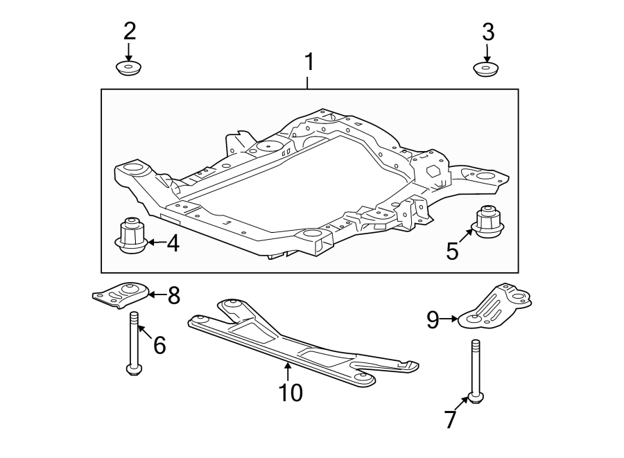 Diagram FRONT SUSPENSION. SUSPENSION MOUNTING. for your 2019 GMC Sierra 2500 HD 6.6L Duramax V8 DIESEL A/T RWD Base Extended Cab Pickup Fleetside 