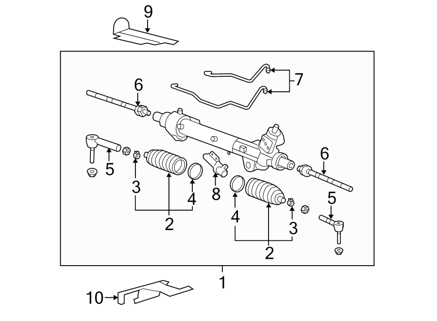 Diagram STEERING GEAR & LINKAGE. for your 2002 GMC Sierra 2500 HD 6.0L Vortec V8 CNG A/T 4WD Base Standard Cab Pickup Fleetside 