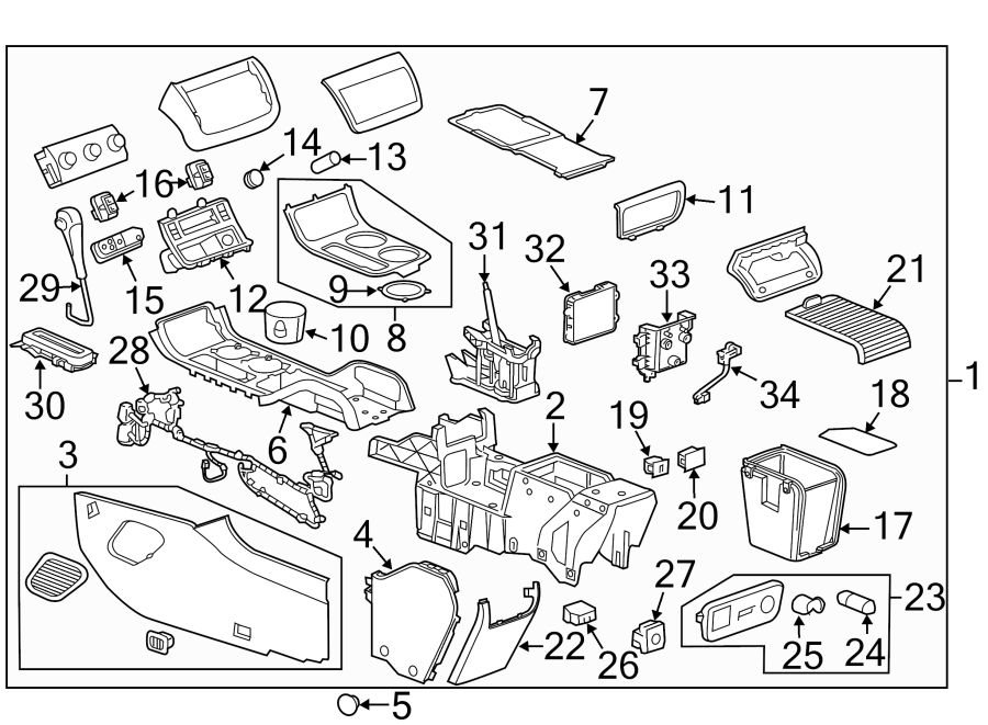 Diagram CENTER CONSOLE. for your 2018 Chevrolet Spark   