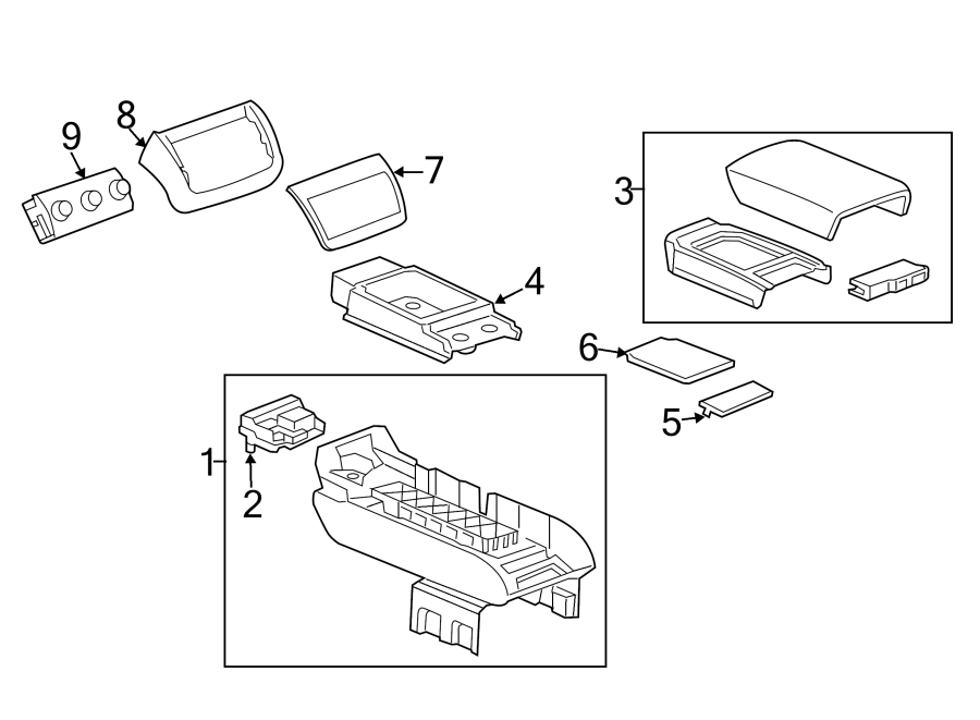 Diagram CONSOLE. ARMREST. for your 1992 Buick Century   