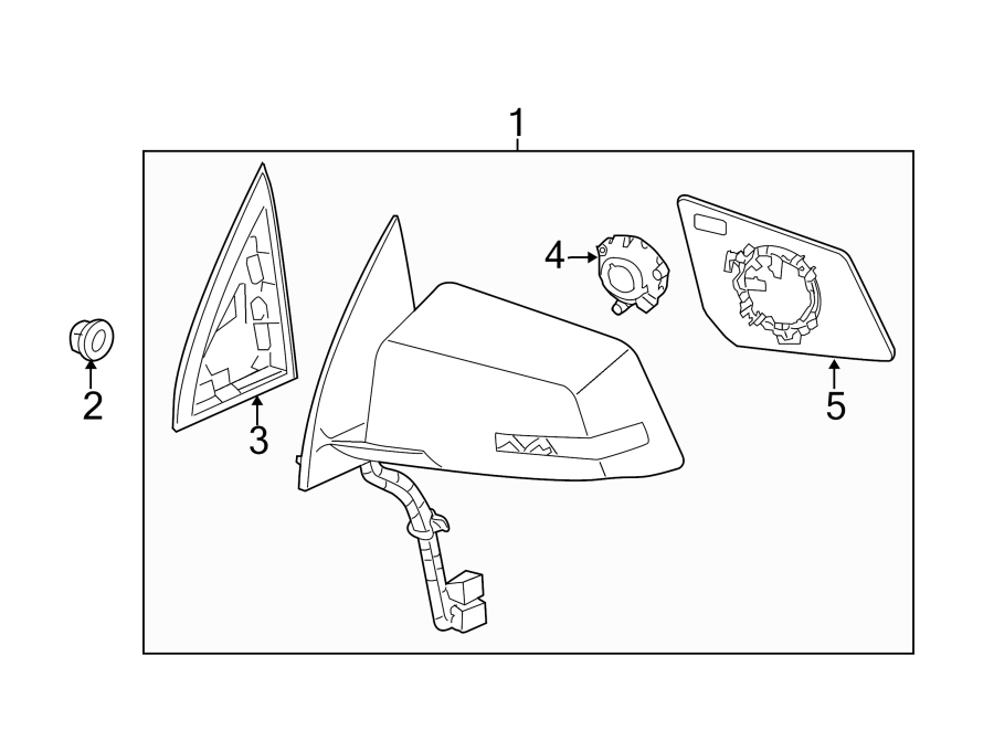 Diagram FRONT DOOR. OUTSIDE MIRRORS. for your 2025 Cadillac XT4   