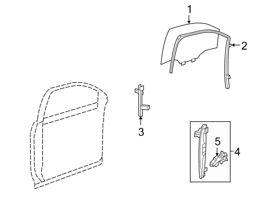 Diagram FRONT DOOR. GLASS & HARDWARE. for your 2015 Chevrolet Spark 1.2L Ecotec CVT LT Hatchback 