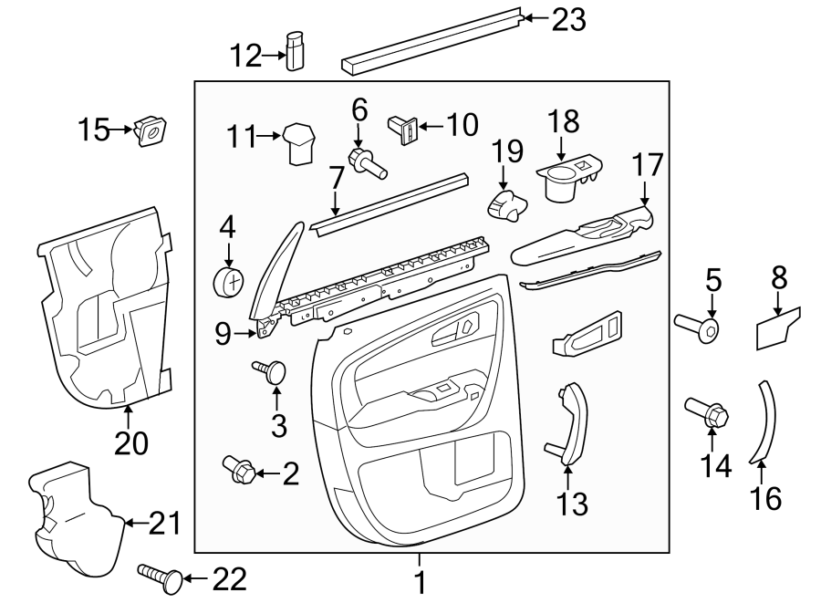 Diagram REAR DOOR. INTERIOR TRIM. for your 1991 Buick Century   