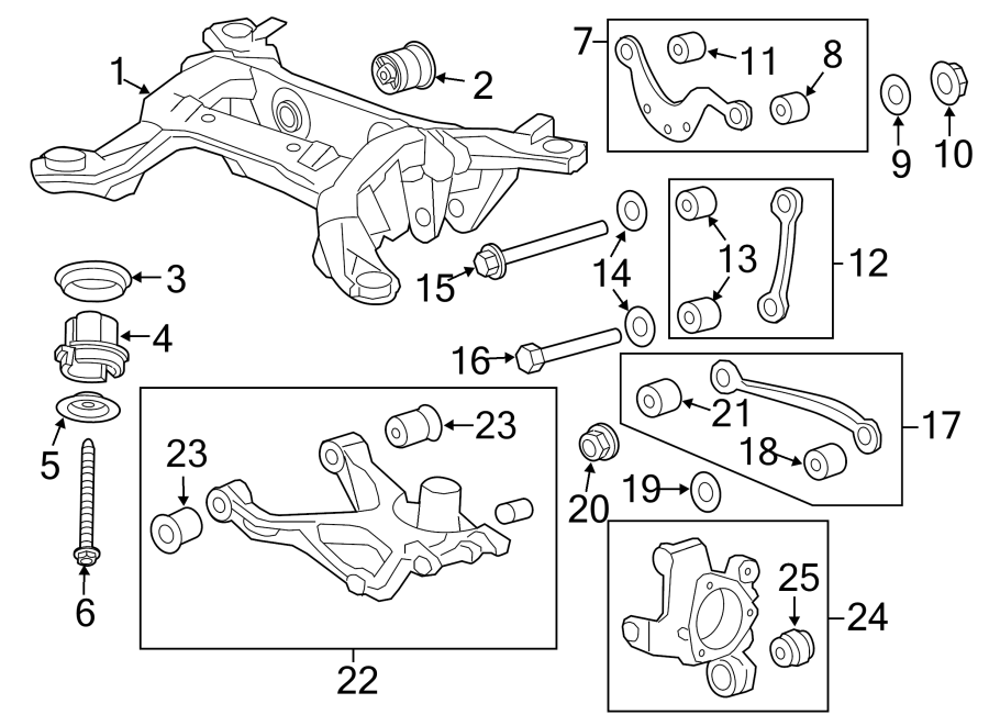 Diagram REAR SUSPENSION. SUSPENSION COMPONENTS. for your 2015 GMC Sierra 2500 HD 6.0L Vortec V8 A/T 4WD Base Crew Cab Pickup Fleetside 