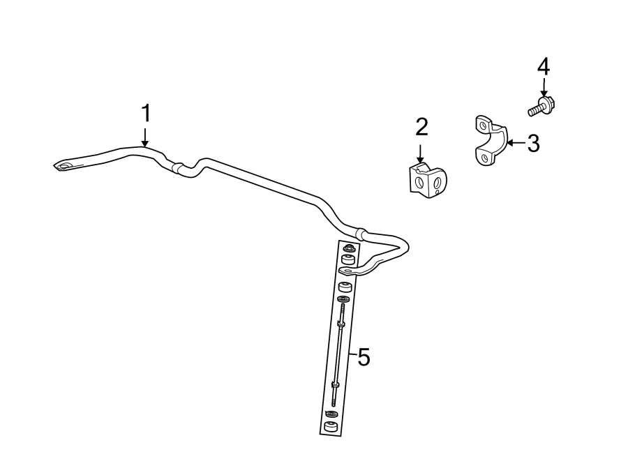 REAR SUSPENSION. STABILIZER BAR & COMPONENTS.