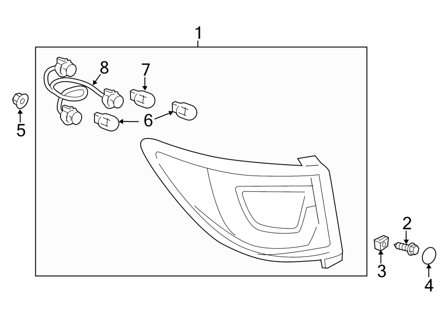 Diagram REAR LAMPS. TAIL LAMPS. for your 2008 Chevrolet Malibu LS Sedan 2.4L Ecotec A/T 