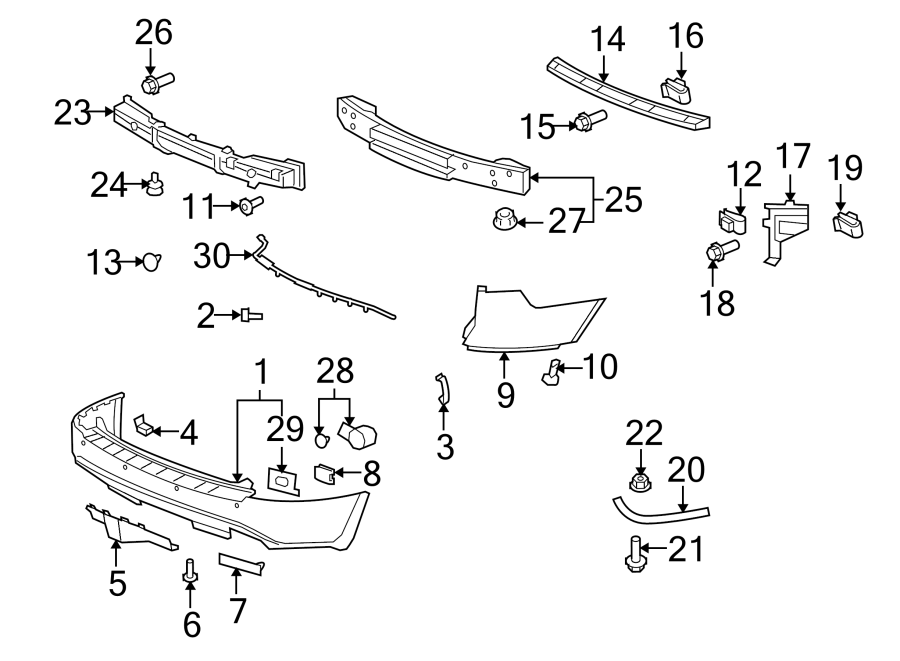 REAR BUMPER. BUMPER & COMPONENTS. Diagram