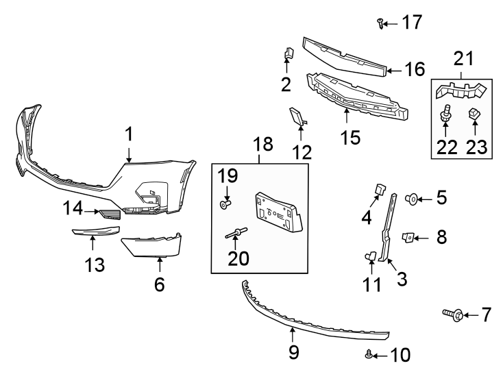 Diagram Front bumper & grille. Bumper & components. for your 1997 Buick Century   