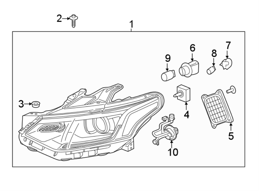 Diagram FRONT LAMPS. HEADLAMP COMPONENTS. for your 2007 GMC Sierra 1500 Classic SL Crew Cab Pickup 4.3L Vortec V6 M/T 4WD 