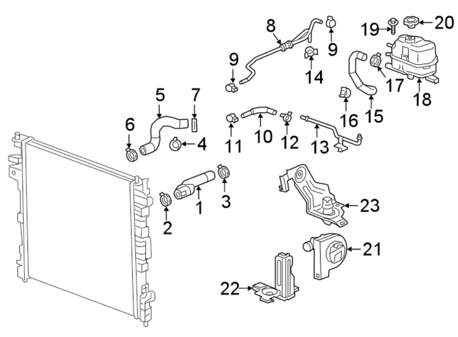 Diagram RADIATOR & COMPONENTS. for your 2008 Chevrolet Equinox   