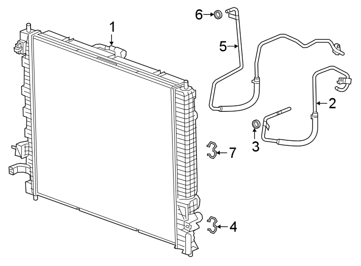 Diagram TRANS OIL COOLER. for your 2021 GMC Sierra 2500 HD 6.6L Duramax V8 DIESEL A/T 4WD SLT Crew Cab Pickup 