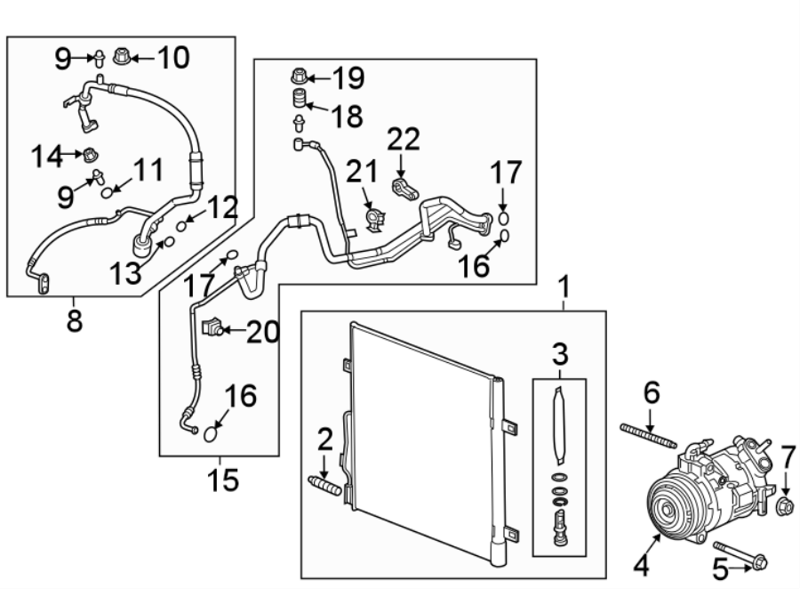 AIR CONDITIONER & HEATER. COMPRESSOR & LINES. CONDENSER. Diagram