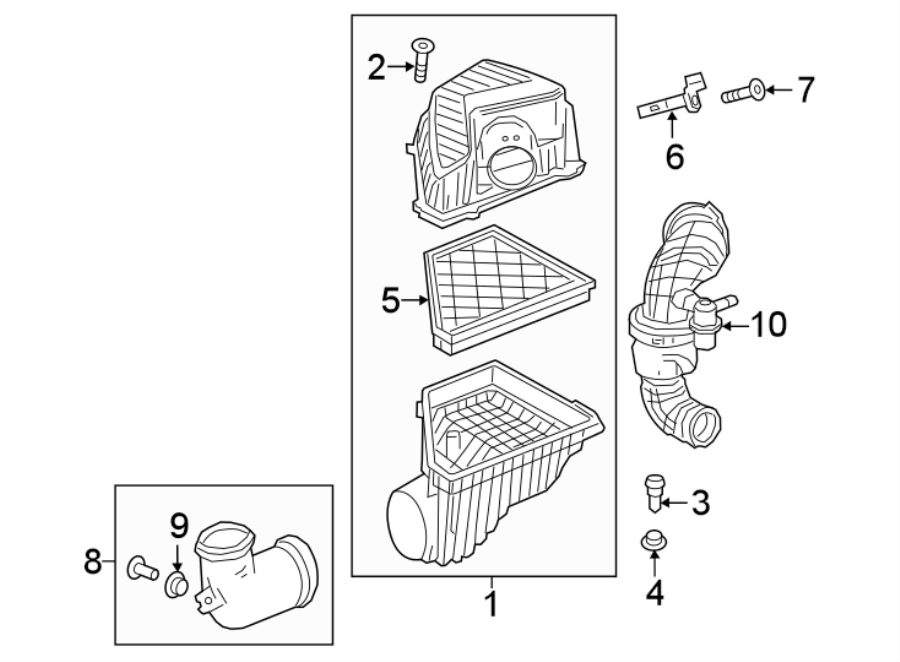 Diagram ENGINE / TRANSAXLE. AIR INTAKE. for your 2018 Chevrolet Spark   