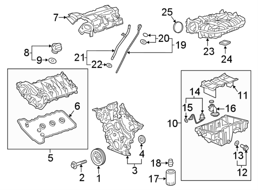 Diagram ENGINE / TRANSAXLE. ENGINE PARTS. for your 2016 Chevrolet Suburban 3500 HD   