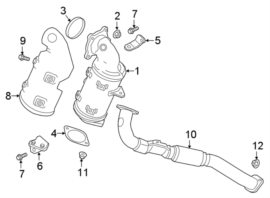 Diagram EXHAUST SYSTEM. EXHAUST COMPONENTS. for your 2018 Chevrolet Equinox 1.6L DIESEL A/T 4WD LT Sport Utility 