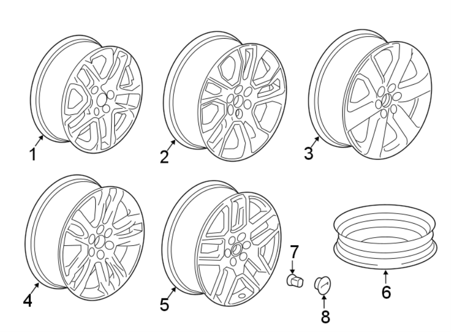 Diagram Wheels. for your Chevrolet Traverse   