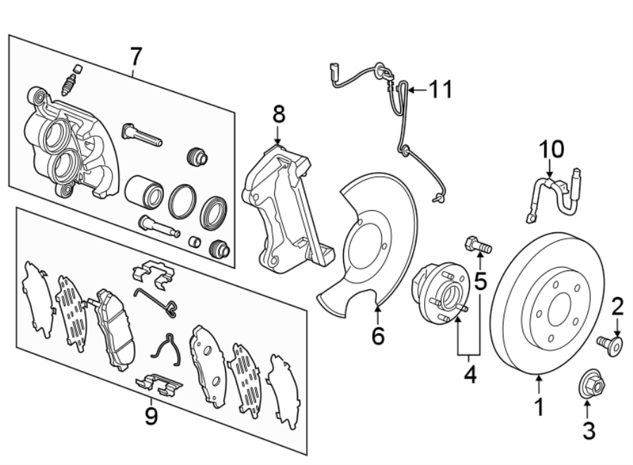 Diagram FRONT SUSPENSION. BRAKE COMPONENTS. for your 2020 Chevrolet Camaro   