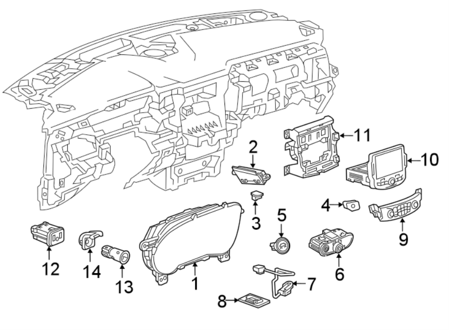 INSTRUMENT PANEL. CLUSTER & SWITCHES.