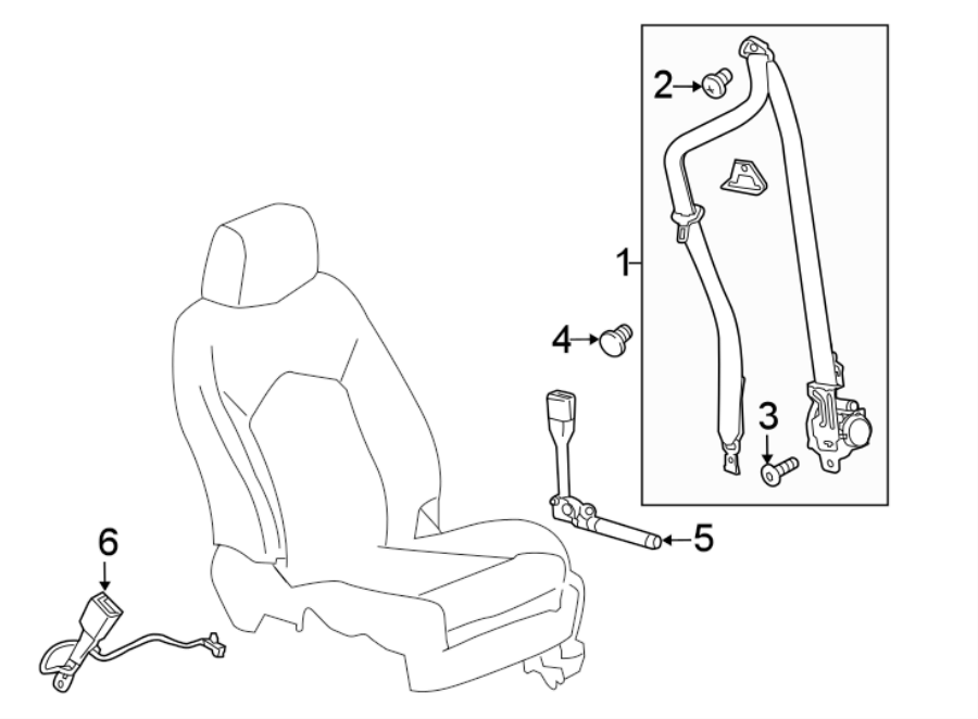 Chevrolet Traverse Belt. Retractor. AND. Black. Traverse; Front