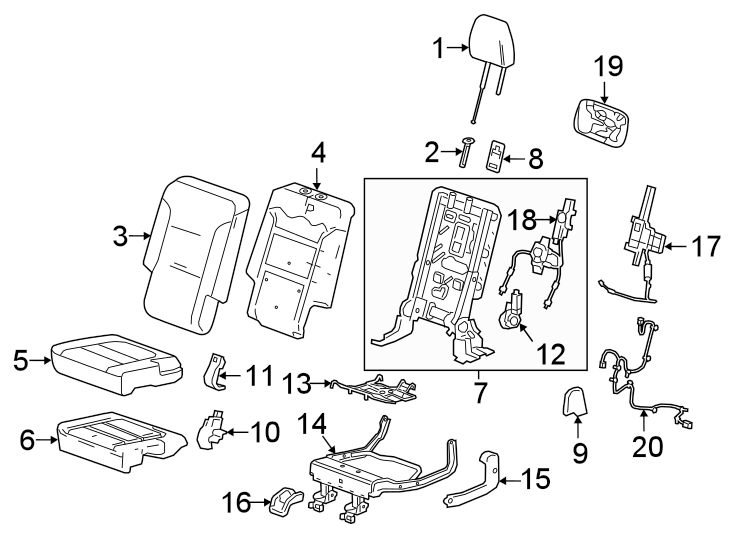 Diagram SEATS & TRACKS. THIRD ROW SEATS. for your Buick Century  