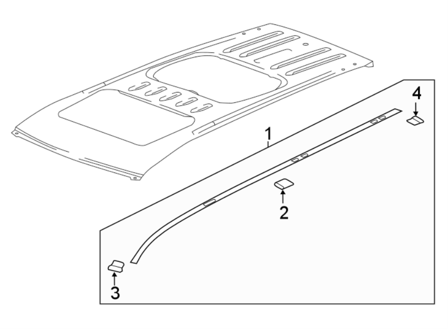 Diagram Roof. Exterior trim. for your 2021 Chevrolet Camaro  LT1 Coupe 