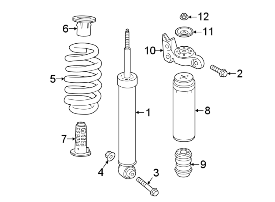 Diagram REAR SUSPENSION. SHOCKS & COMPONENTS. for your 2017 GMC Sierra 2500 HD 6.0L Vortec V8 A/T RWD Base Standard Cab Pickup Fleetside 