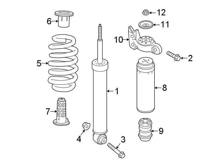 Diagram REAR SUSPENSION. SHOCKS & COMPONENTS. for your 2012 GMC Sierra 2500 HD 6.0L Vortec V8 A/T RWD WT Standard Cab Pickup 