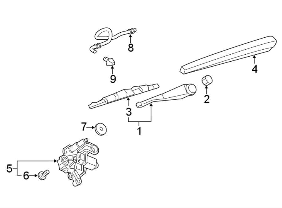 Diagram LIFT GATE. WIPER & WASHER COMPONENTS. for your 2013 Chevrolet Silverado 1500 LT Extended Cab Pickup  