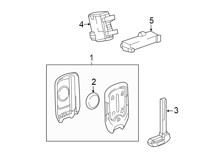 5#1. #2. Front. Labeled: 85083678. Labeled: 85104942. Rear bumper. Rear floor. W/GOLD emblem.https://images.simplepart.com/images/parts/motor/fullsize/GM24175.png