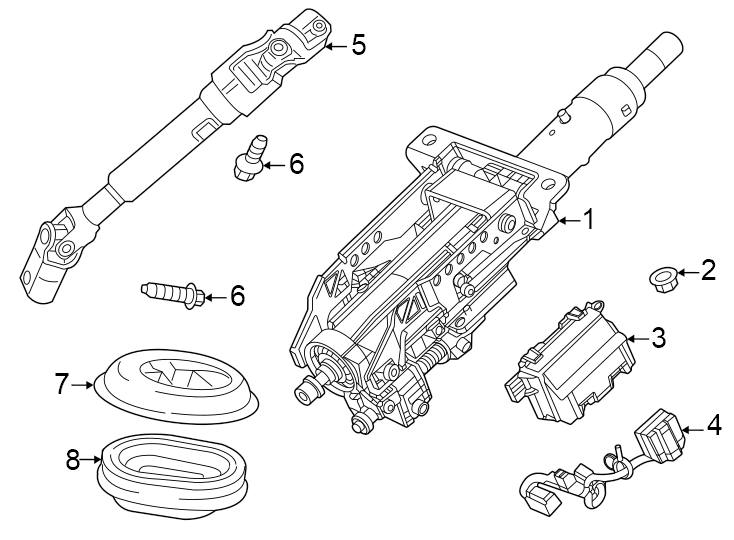 Diagram Steering column assembly. for your 2005 Chevrolet Malibu   