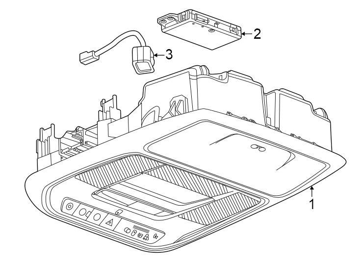 2Labeled: 13540177. Labeled: 13558180. W/GARAGE door opener. W/O garage door opener. W/O sunroof. W/SUNROOF.https://images.simplepart.com/images/parts/motor/fullsize/GM24410.png