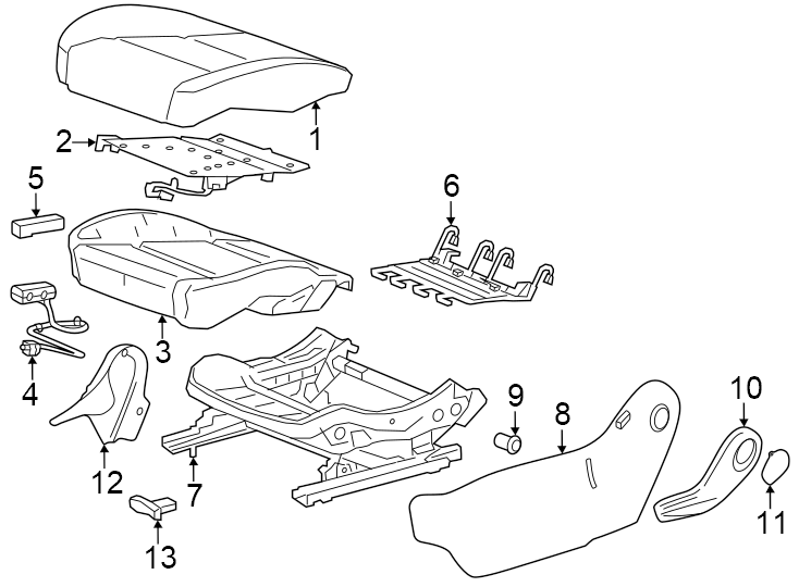 10Seat cushion components. W/O power.https://images.simplepart.com/images/parts/motor/fullsize/GM24470.png