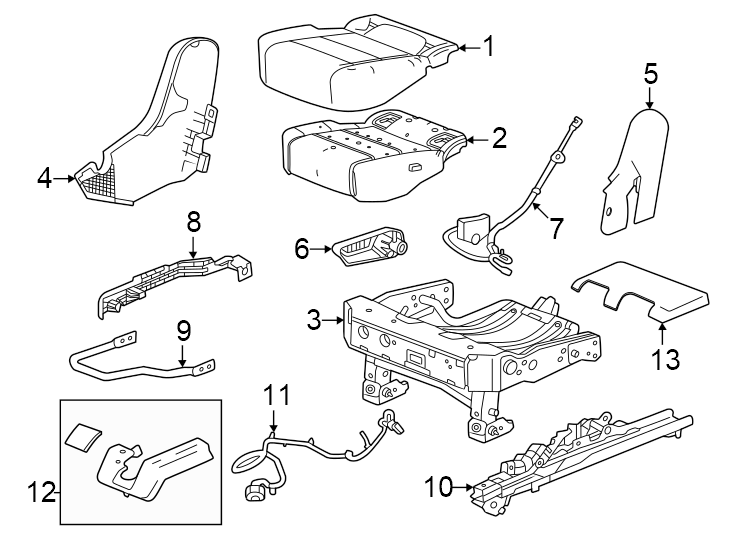 11Seats & tracks. Second row seats.https://images.simplepart.com/images/parts/motor/fullsize/GM24510.png