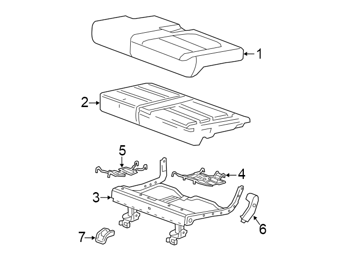 460% side. Cloth. Evotex. Gideon. Inner. LS. Lt. Outer. Seat cushion. W/O power fold. Z71.https://images.simplepart.com/images/parts/motor/fullsize/GM24540.png