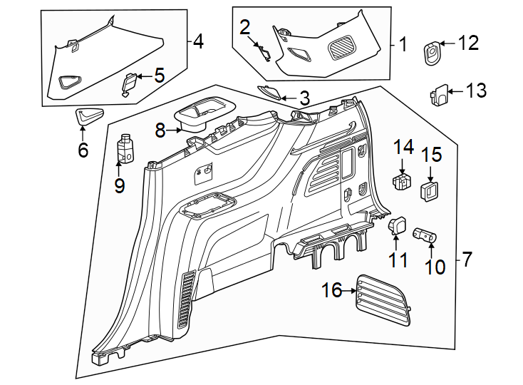 112ND row power fold. 3RD row power fold. W/BOSE audio. W/O Bose audio. W/O power fold seats. W/POWER fold seats.https://images.simplepart.com/images/parts/motor/fullsize/GM24710.png