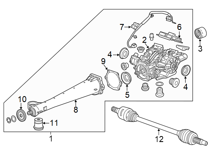 Diagram Rear suspension. Axle & differential. for your 2005 Chevrolet Suburban 2500 LS Sport Utility 8.1L Vortec V8 A/T RWD 