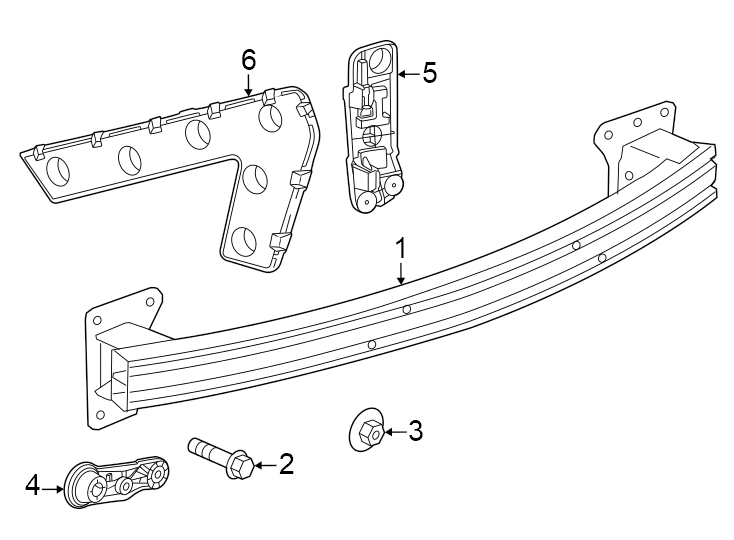 4Bumper support.https://images.simplepart.com/images/parts/motor/fullsize/GM24870.png