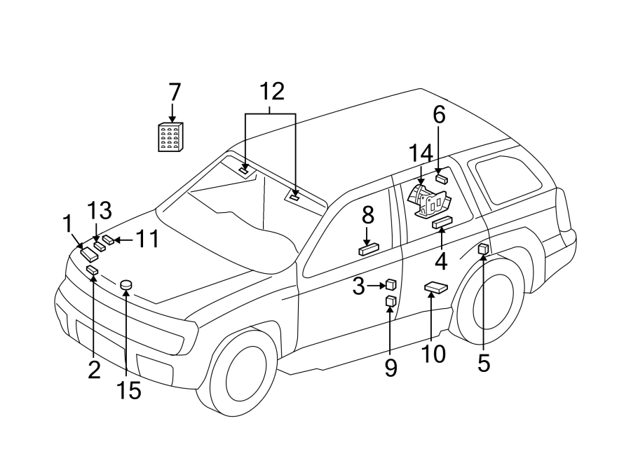 Diagram INFORMATION LABELS. for your 2022 Chevrolet Silverado   