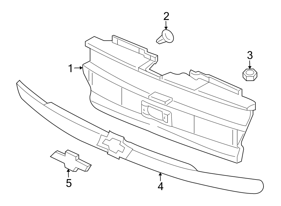 Diagram GRILLE & COMPONENTS. for your Chevrolet