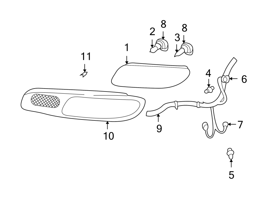 Diagram FRONT LAMPS. HEADLAMP COMPONENTS. for your 2003 GMC Sierra 2500 HD 6.0L Vortec V8 M/T 4WD SLE Standard Cab Pickup 