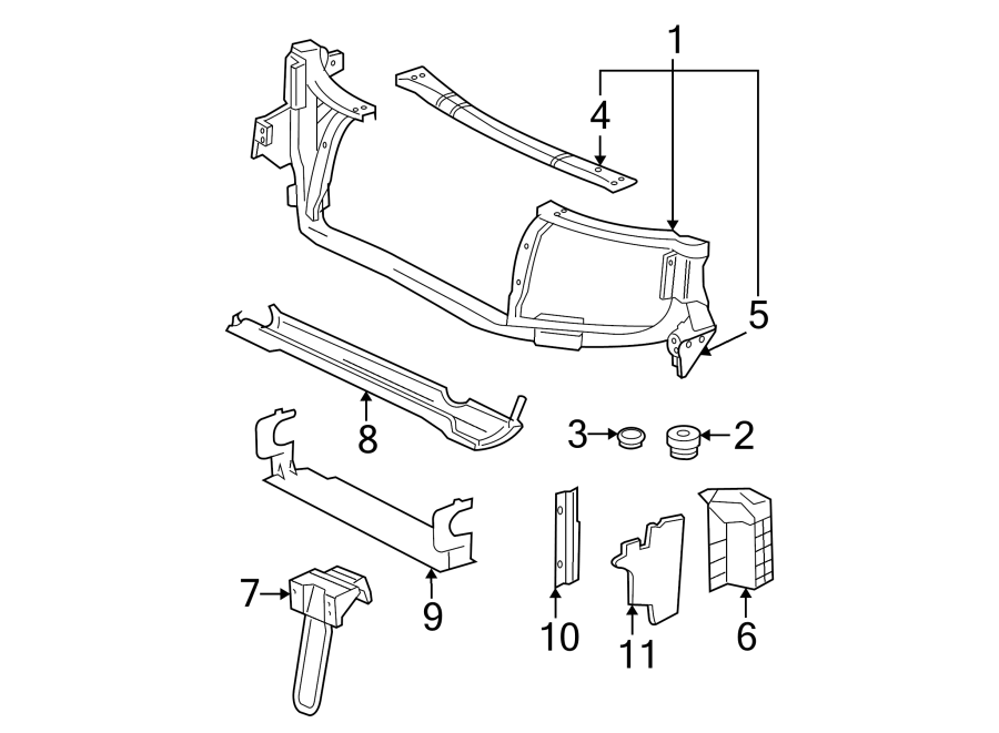 Diagram RADIATOR SUPPORT. for your 2021 Chevrolet Bolt EV   