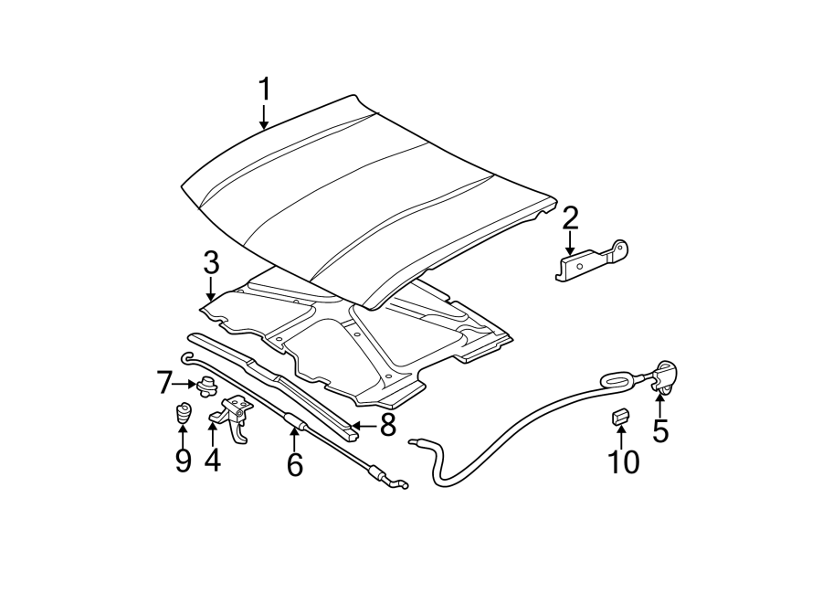 Diagram Hood & components. for your 2007 GMC Sierra 1500 Classic SLE Extended Cab Pickup 6.0L Vortec V8 A/T RWD 